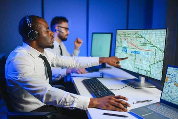 african-american-male-telecommunicator-looking-at-ng911-geolocation-data-to-pinpoint-callers-emergency-location-which-the-technology-was-set-up-with-psap-next-gen-vendors